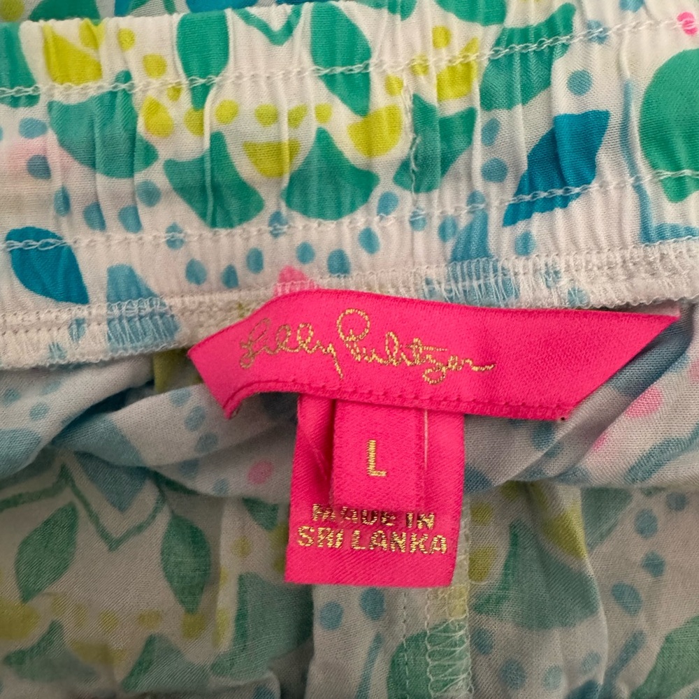 Lilly Pulitzer Blue Floral-Print Drawstring Shorts - Picture 2 of 2